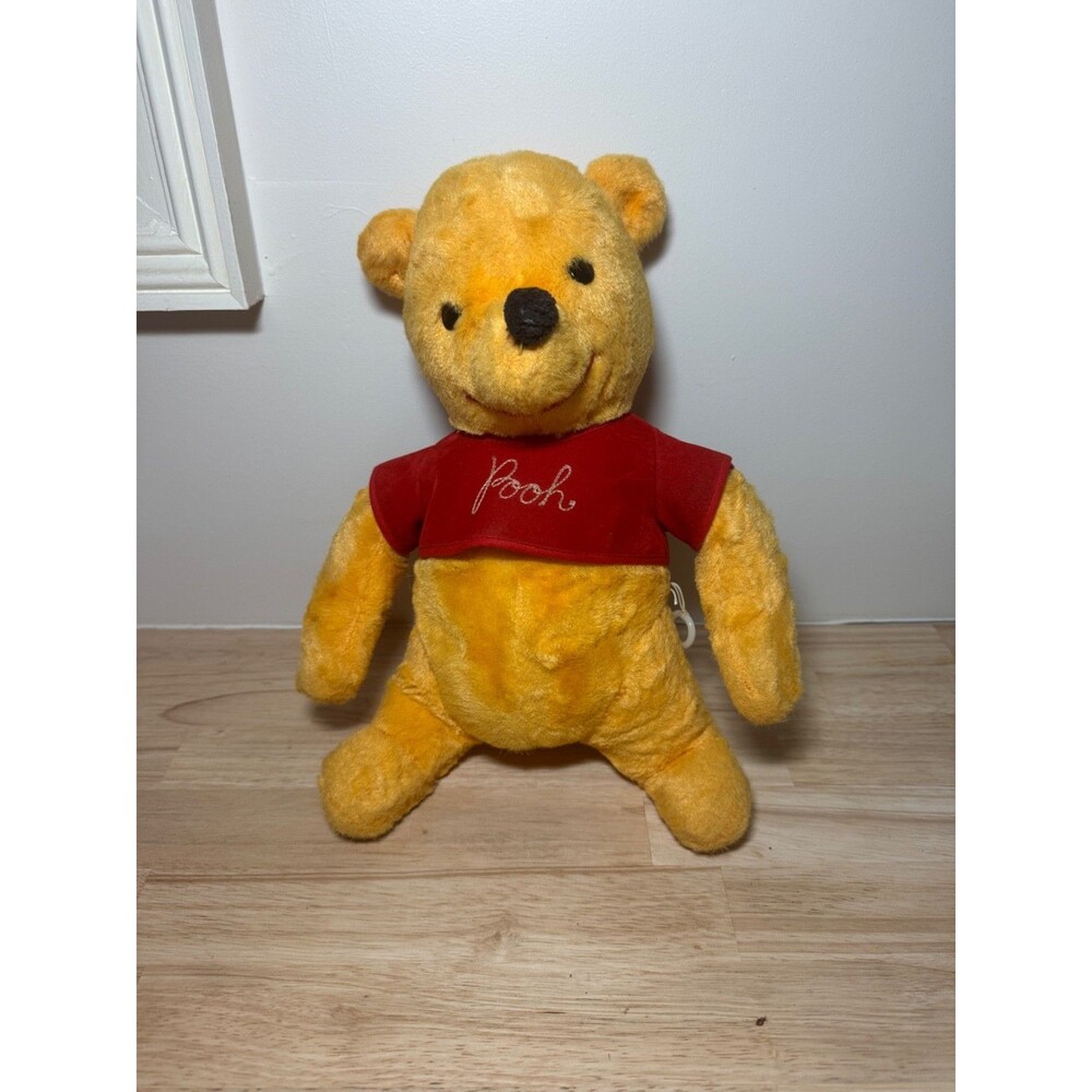 Vintage 60s Walt Disney Winnie the Pooh 11” Plush J Swedlin Inc RARE - TALKING